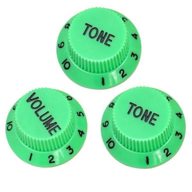 Botões De Controle De Velocidade De Guitarra Verde 7x3pçs 1 Volume E 2 Tons