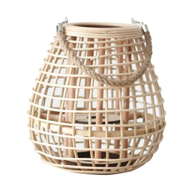 Suporte De Vela De Bambu Estilo Vintage Cabide De Lanterna Para