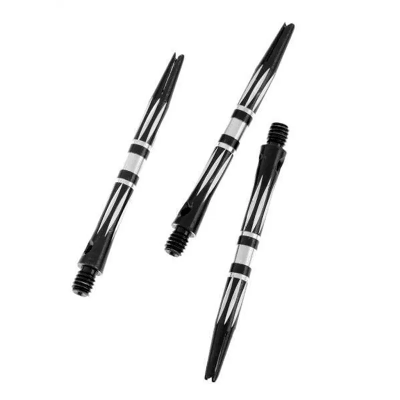 2x3 Pcs Pro Thread Alloy Re-grooved Dart Stems Shafts Preto