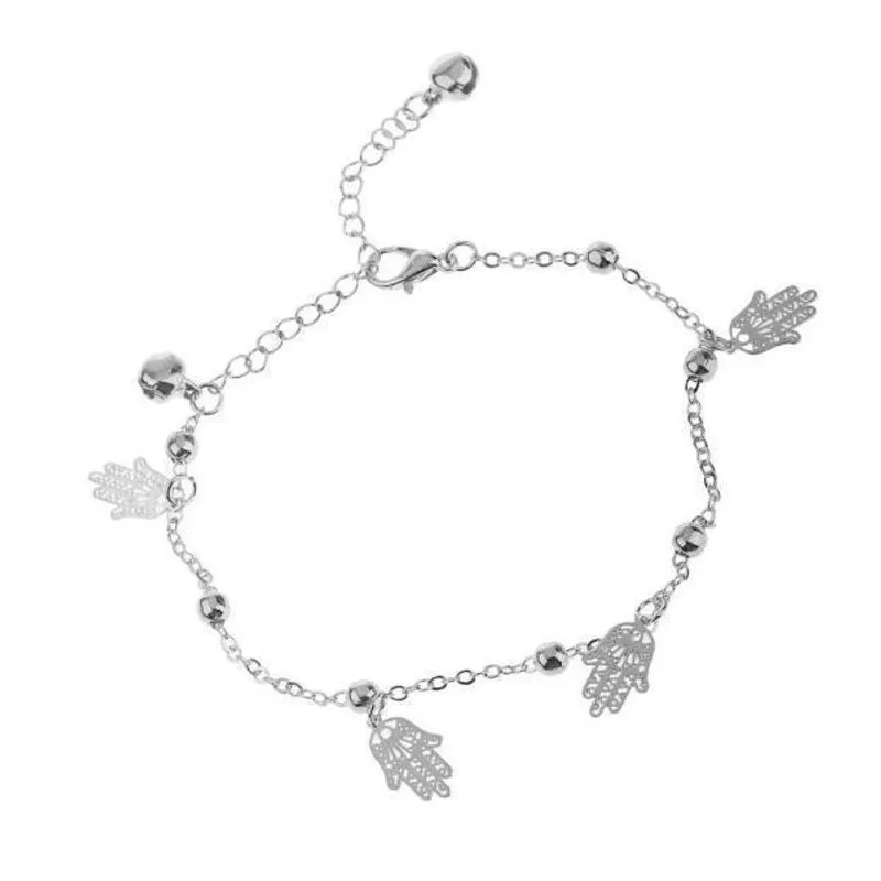 4xhamsa Fatima Hand Tassel Barefoot Pulseira Tornozelo
