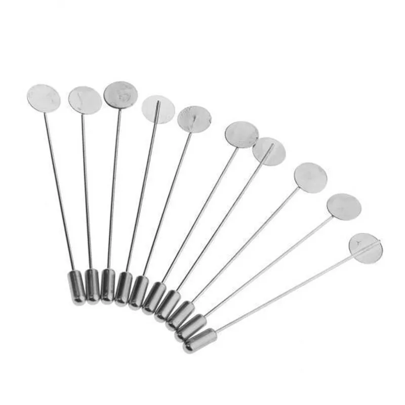 6x10 Peças De Cola De Broche De Base De Alfinete De Lapela Prateada Na Gola