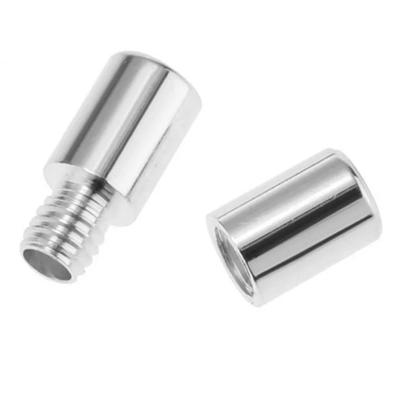 2x1pcs 925 Conector De Grânulos De Fecho De Parafuso De Prata Esterlina Para