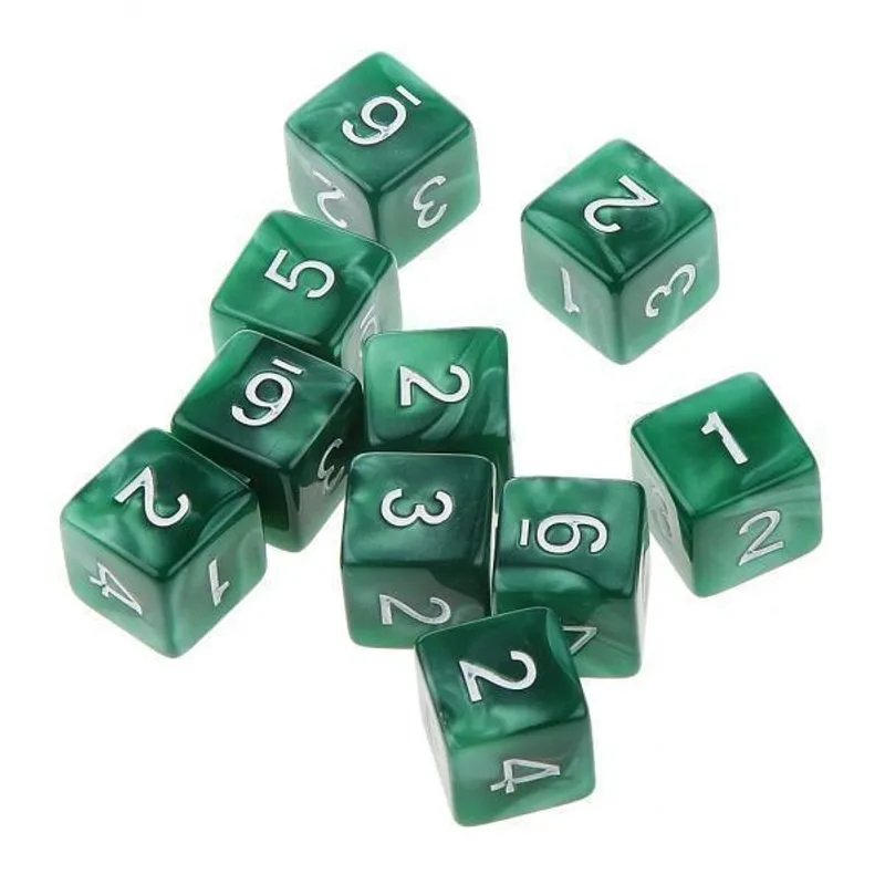 10x 10pcs Six Sided D6 Playing D&amp;d Rpg Party Games