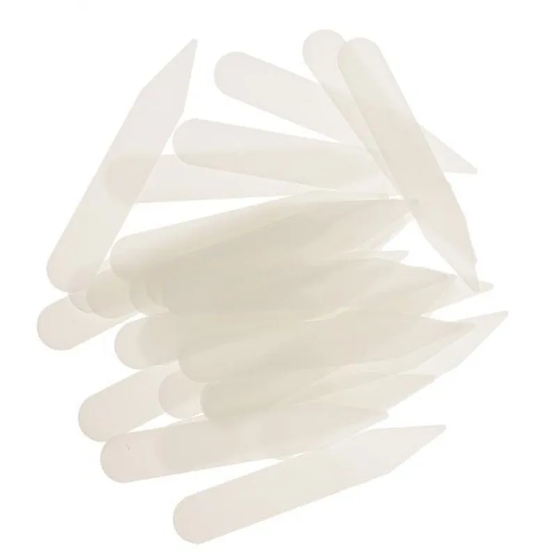 2x200 Peças De Plástico White Collar Stays Bones Stiffeners
