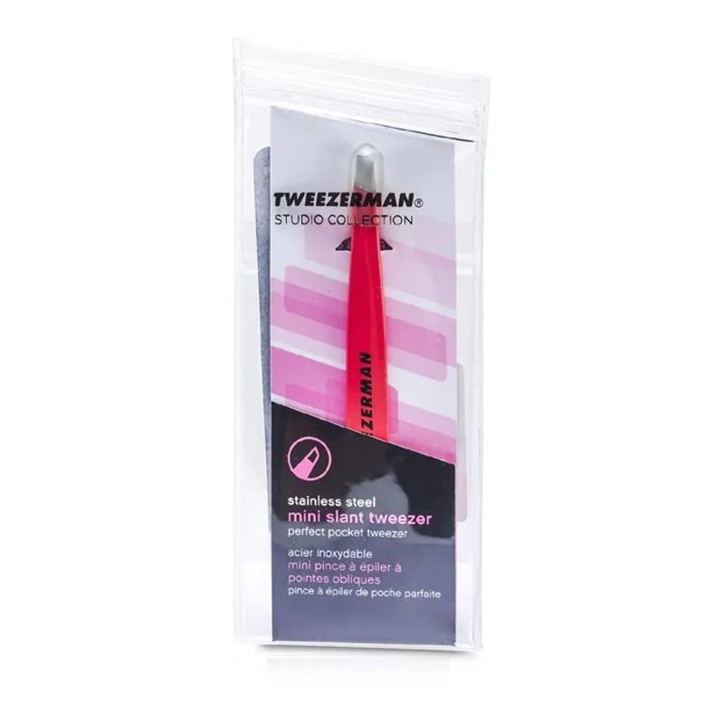 Pinça Tweezerman Mini Slant Pink (coleção Studio)