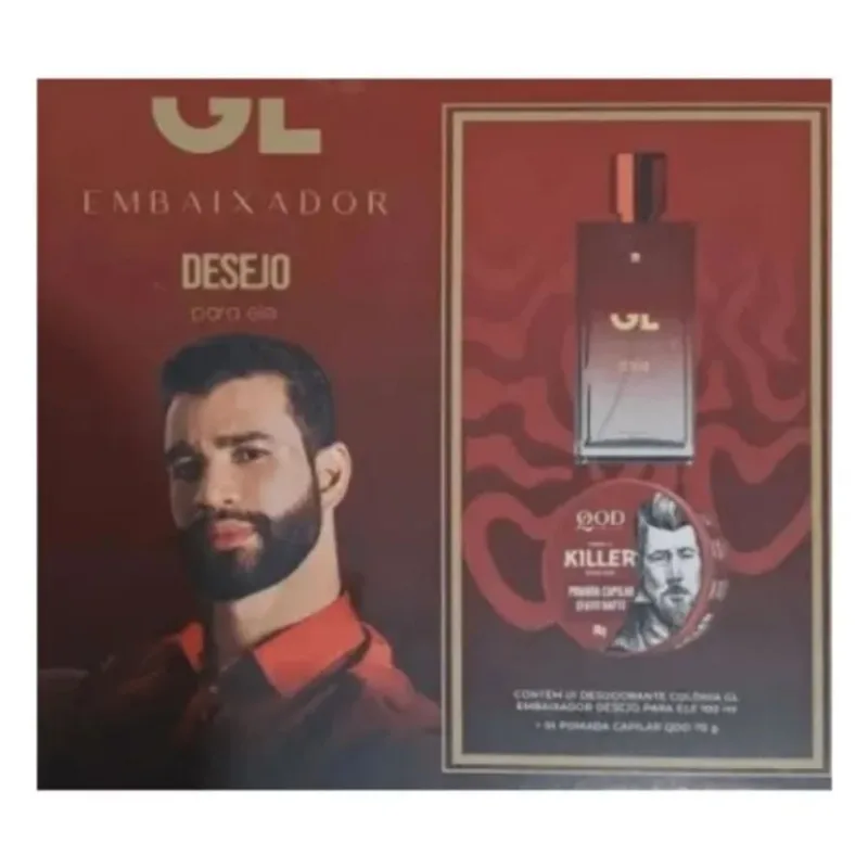 Kit GL Embaixador Desejo para Ele ( Perfume 100ml + Pomada Capilar QOD Killer 70g )
