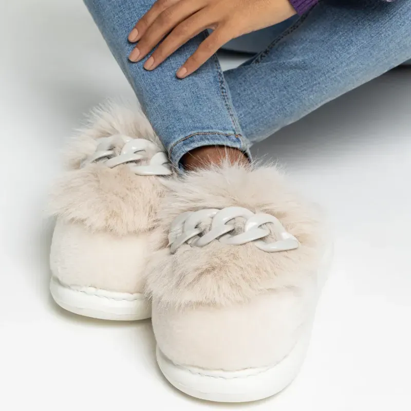 Pantufa Flowfa Chloe Creme Feminina VANILLA - 35