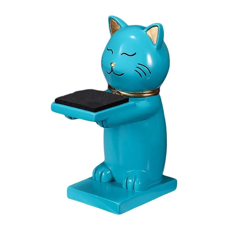 Cartoon Cat Statue Watch Stand Mesa Expositor De Jóias