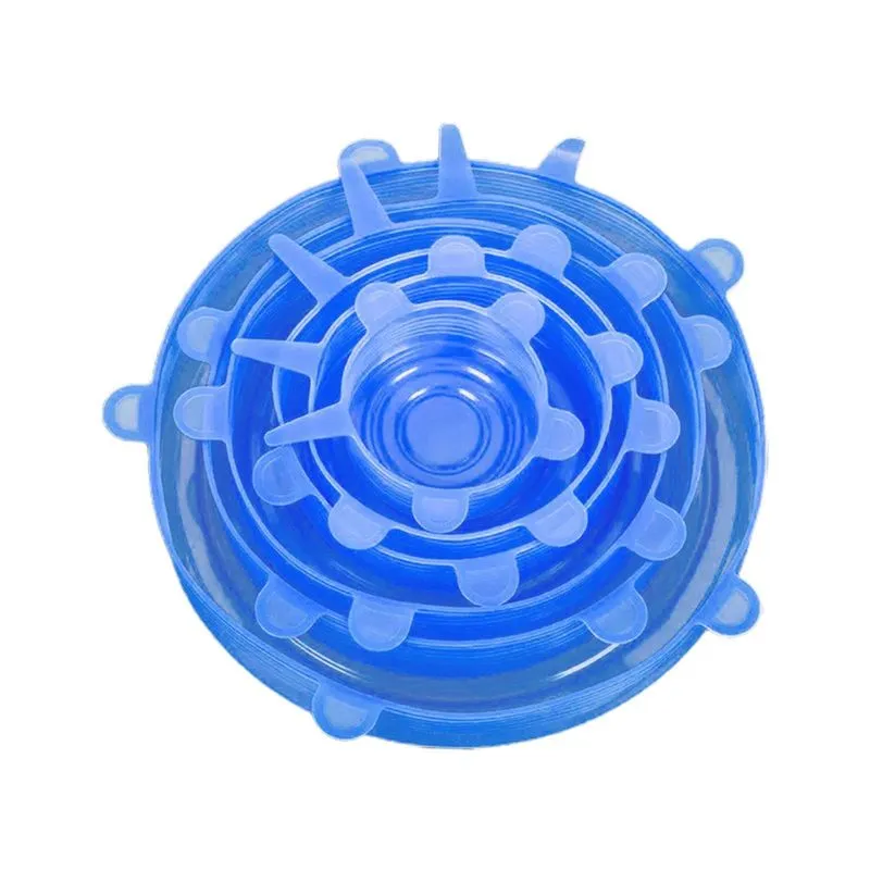 Tampas Elásticas De Silicone 6x Tampa De Armazenamento De Alimentos De Qualidade Alimentar Para