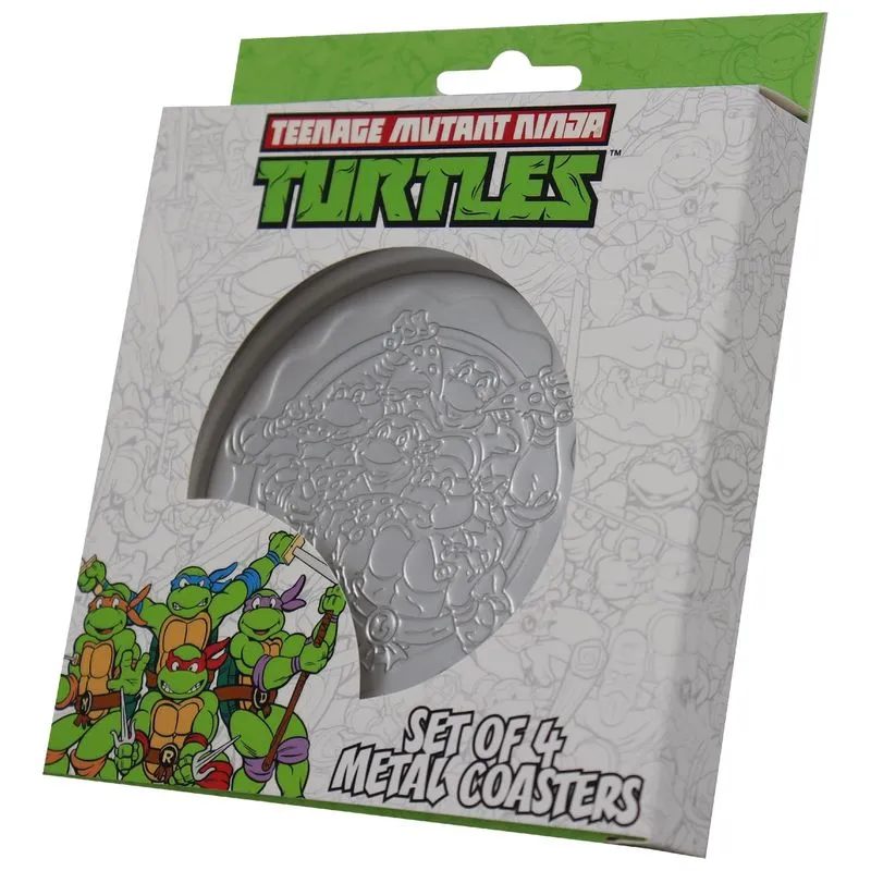 Conjunto De 4 Peças De Metal Coasters Fanattik Teenage Mutant Ninja Turtles