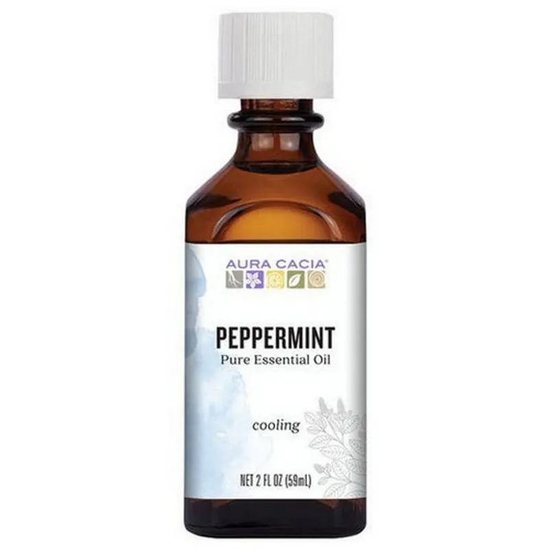 Óleo Essencial Puro De Aura Cacia, Hortelã-pimenta, 2 Fl Oz (mentha