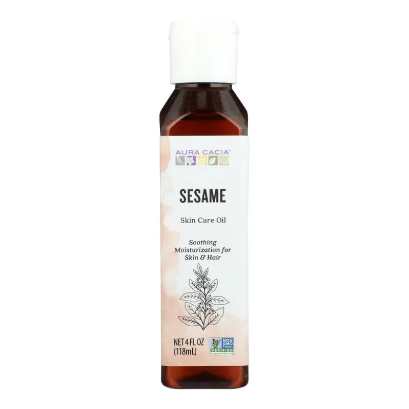 Óleo Para Cuidados Com A Pele Aura Cacia Sesame Com Vitamina E 120ml