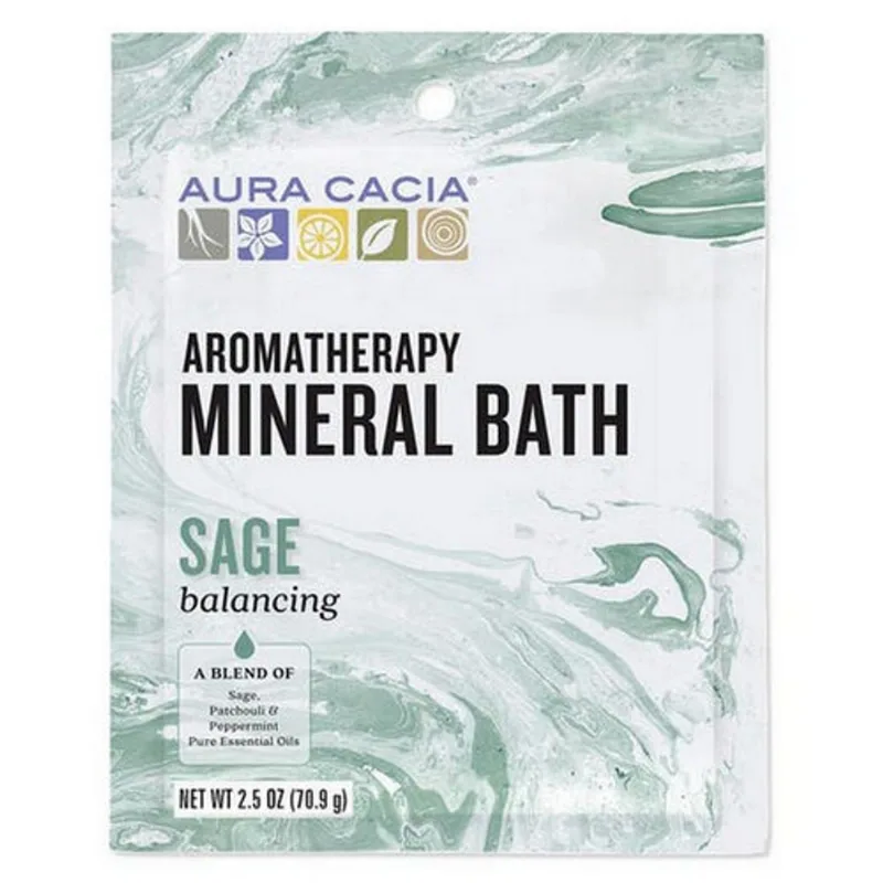 Sálvia De Equilíbrio De Banho Mineral, 2,5 Oz Por Aura Cacia