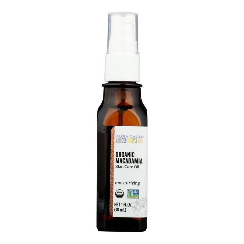 Óleo Para A Pele Aura Cacia Macadamia, Certificado Orgânico, 30 Ml