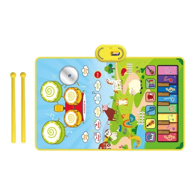 Tapete De Piano Musical Para Bebê Tapete De Piano E Tapete De Bateria Com 6