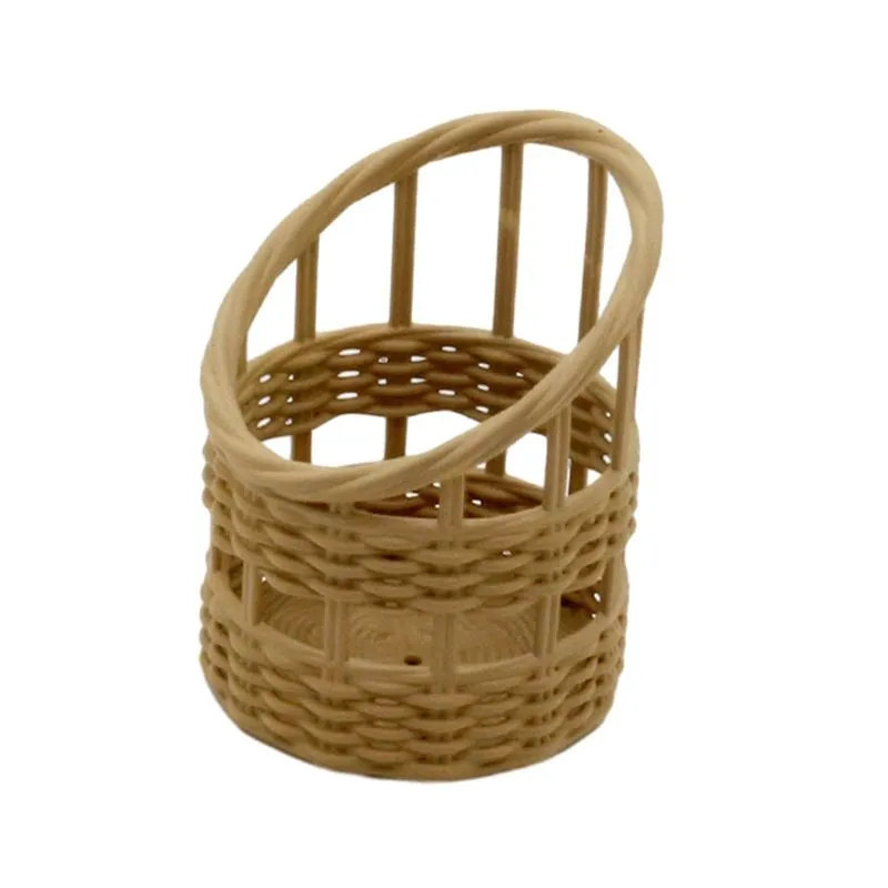 Cesta De Doces Para Casa De Bonecas 1/6 1/8 Cesta De Tecido Em Miniatura Para