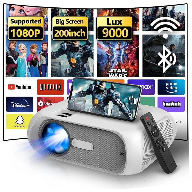 Mini Projetor Modelo 2022 Com 9000 Lumens Full Hd Compativel Com Celulares E Laptop, 110v, Staratlas, Branco