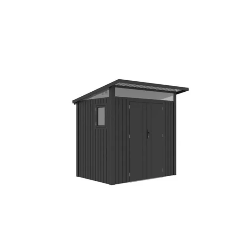 Gazebo Penguin Arvada Heavy-Duty Metal Shed 7.4 x 6.1-ft - Dark Grey