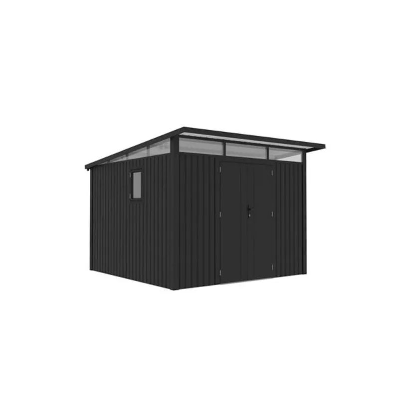 Gazebo Penguin Arvada Heavy-Duty Metal Shed 9.5 x 10.3-ft- Dark Grey