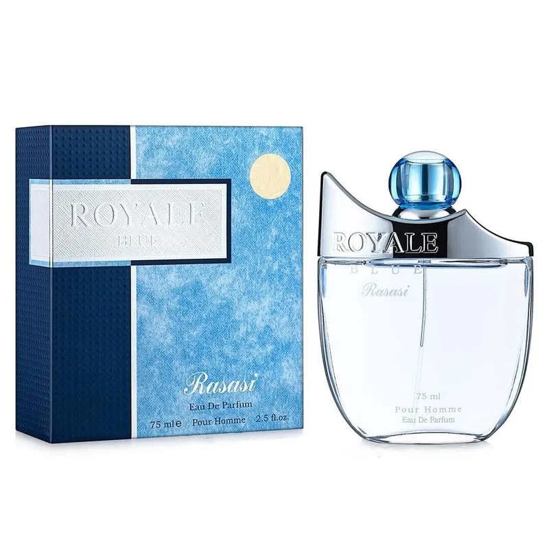 Perfume rasasi Royale Blue edp para homens 75 ml (2,5 onças)