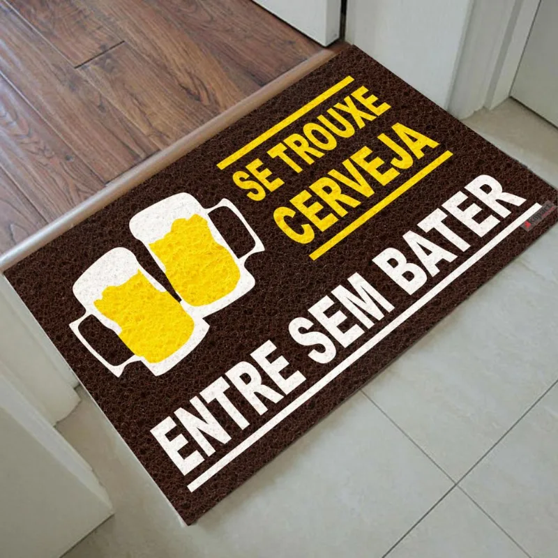 Tapete Capacho Personalizado Se Trouxe Cerveja 60X40