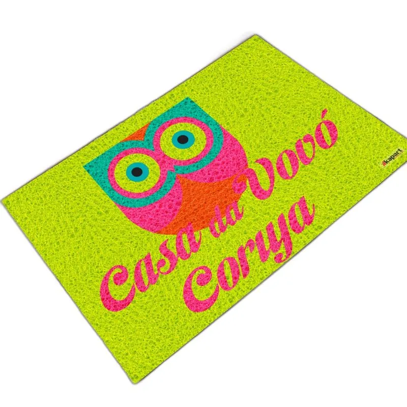 Tapete Capacho Personalizado - Casa Da Vovó Coruja 60x40