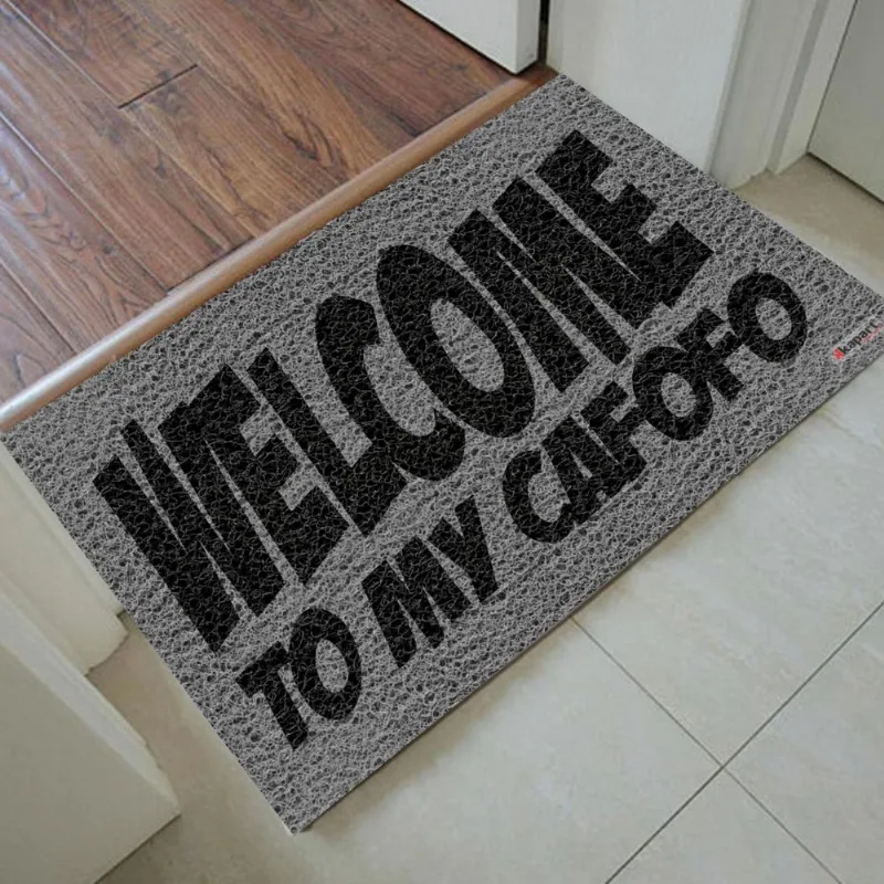 Tapete Capacho Personalizado Welcome to my cafofo 60x40