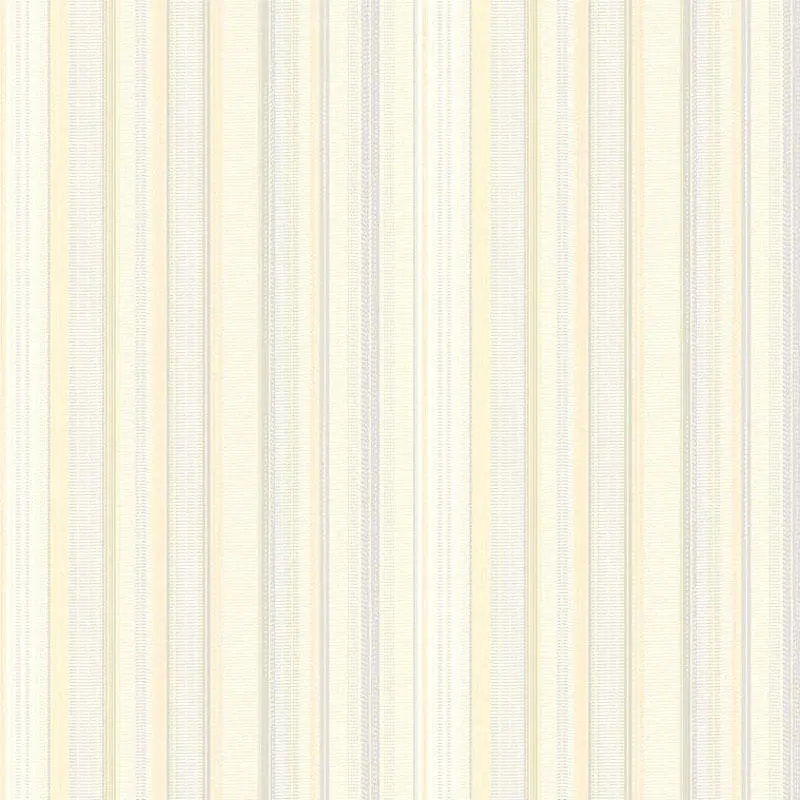 Papel De Parede Importado Amarelo E Branco Listrado