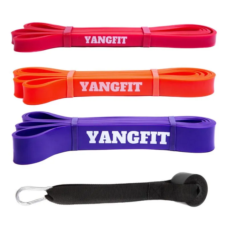 Kit Super Band Com Âncora De Porta 3 Intensidades Yangfit