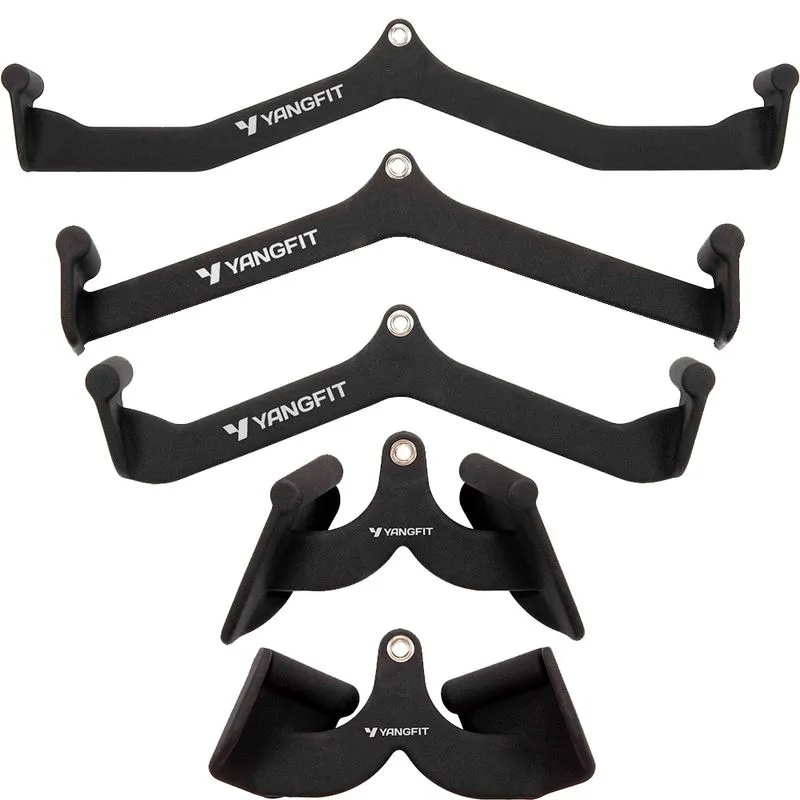 Kit Puxadores Anatômicos Academia Musculação 5 Peças Yangfit