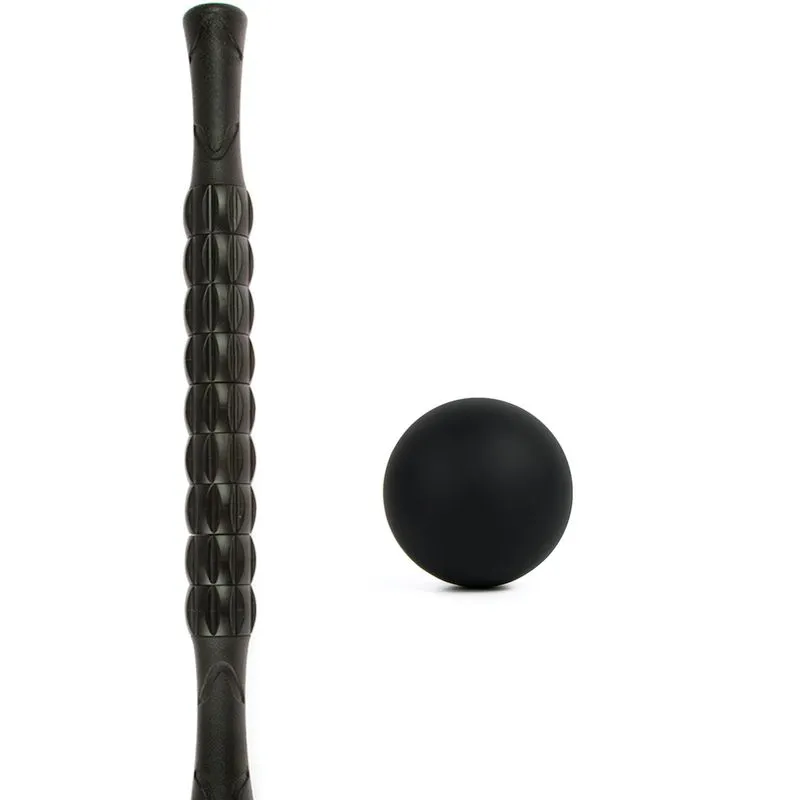 Kit Bastão + Bola De Lacrosse Massagem Liberação Miofascial