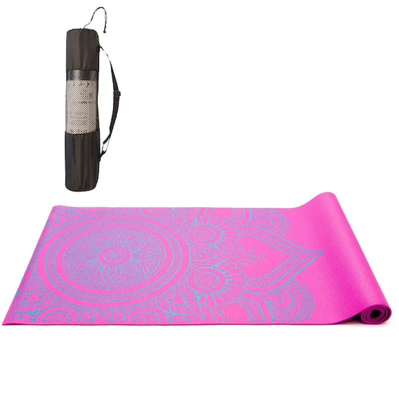 Tapete Yoga Mat Pilates PVC Ecológico Estampado Yangfit ÚNICO / Rosa