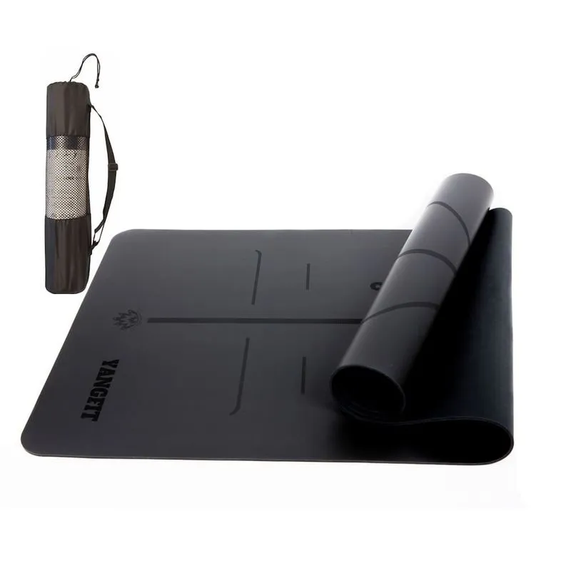 Tapete Yoga Mat PU e Borracha Natural 5mm Yangfit UNICO / Preto