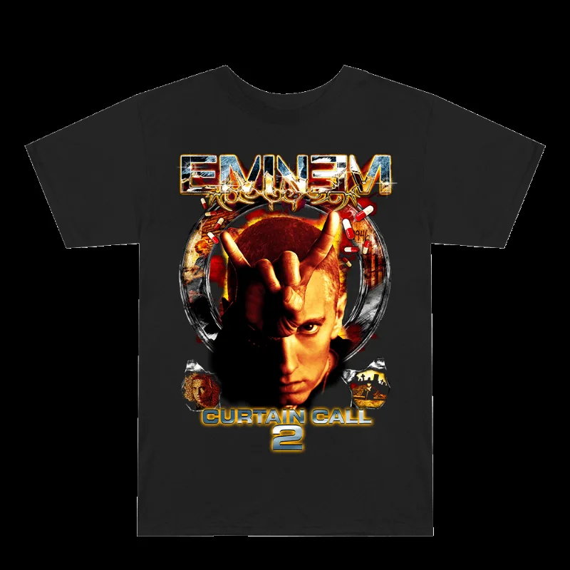 Camiseta Eminem - Curtain Call 2 Horns P | Preta