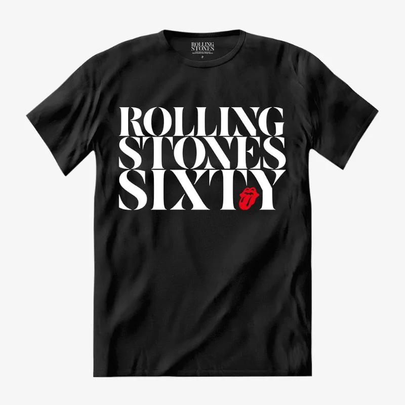 Camiseta The Rolling Stones - Stones SIXTY Text - Preta GG | Preta