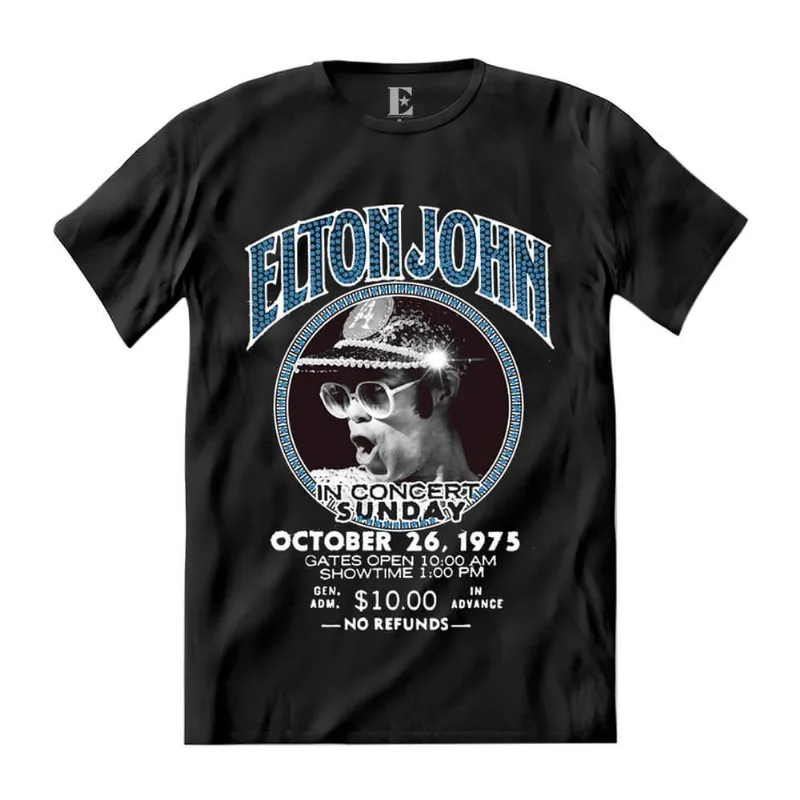 Camiseta Elton John - In Concert Diamante Tee G | Preta