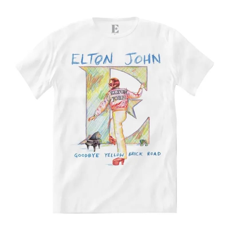 Camiseta Elton John - Sketch Goodbye Yellow Brick Road Tee P | Branca