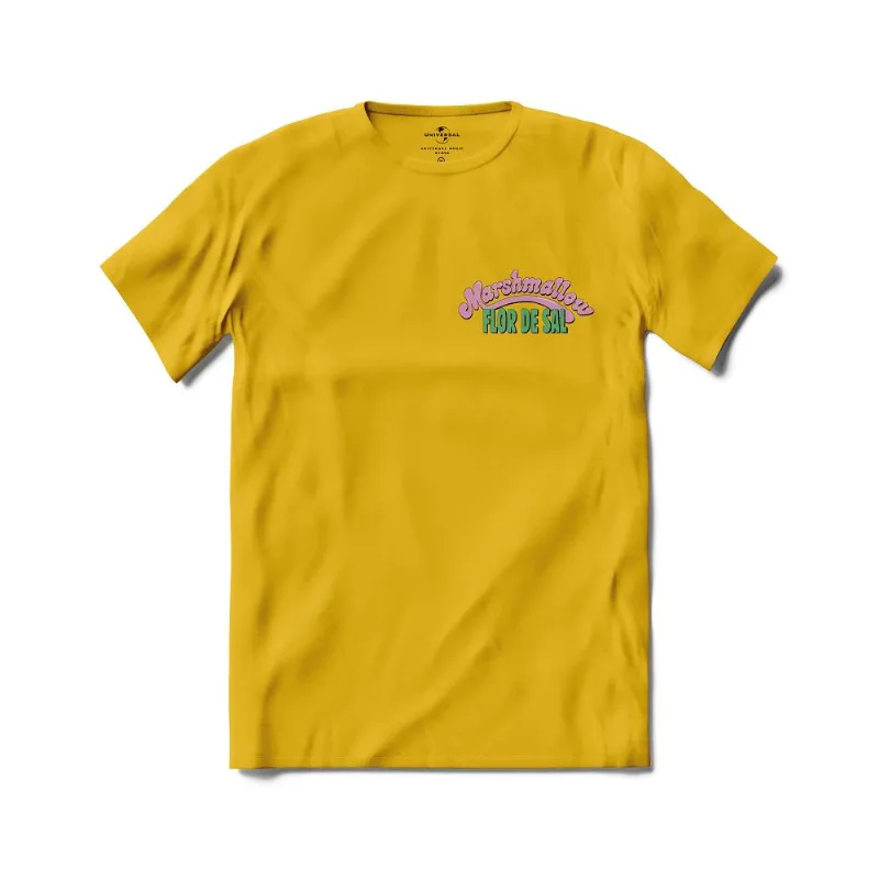 Camiseta Suricato - Marshmallow Flor De Sal - Amarela (Frente e Verso) M | Amarela