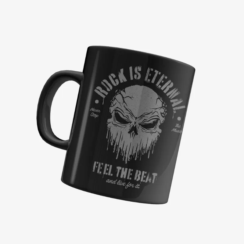 Caneca Vários Artistas - Rock is Eternal Cerâmica 360ml | Preta