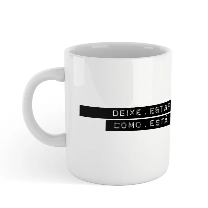 Caneca Charlie Brown Jr Deixe Estar Como Está Cerâmica 360ml | Branca