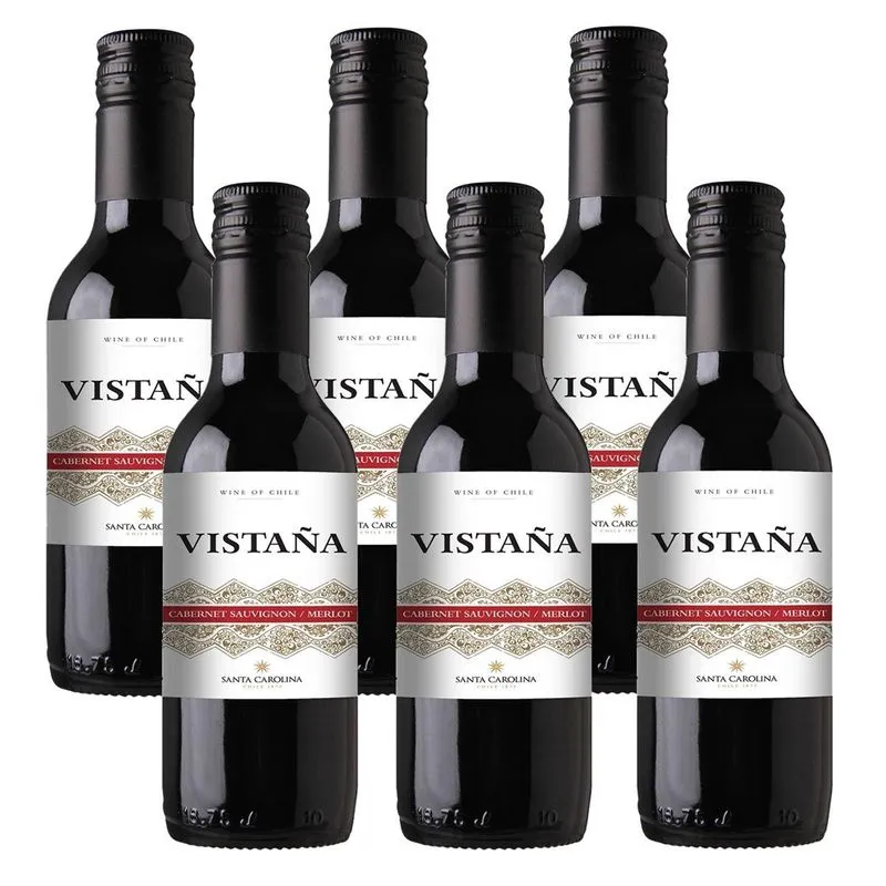Mini Vinho Vistaña Santa Carolina Cabern. Merlot 187ml 06 Un