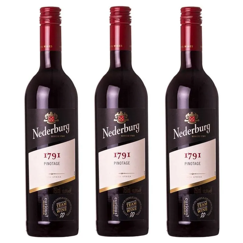 Kit 03 Unidades Vinho Nederburg 1791 Pinotage 750ml