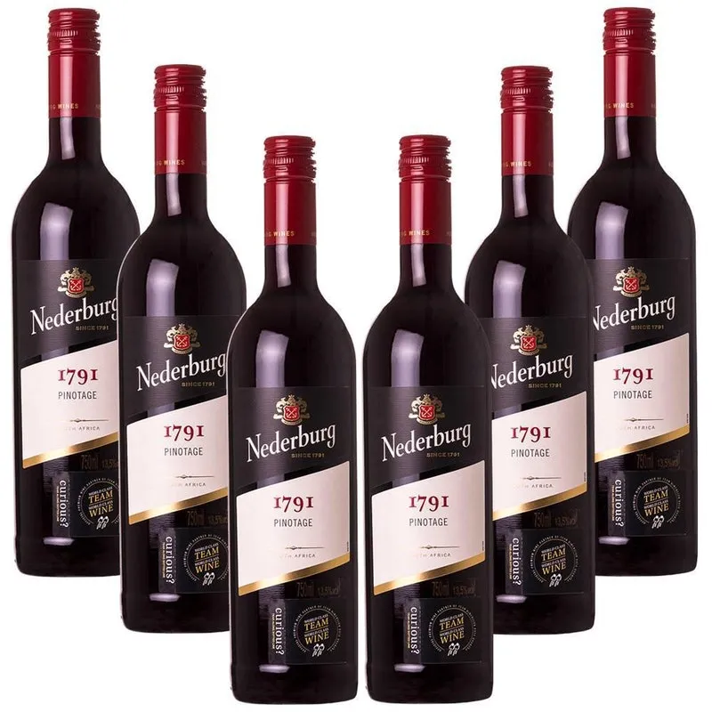 Kit 06 Unidades Vinho Nederburg 1791 Pinotage 750ml