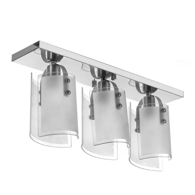 Lustre Plafon Calha de Vidro Triplo