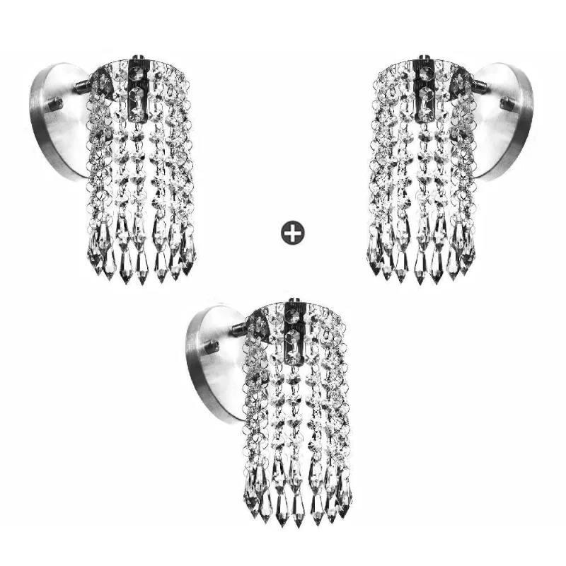 Kit 3 Arandelas de Cristal Acrilico Clearcrillic Redonda!