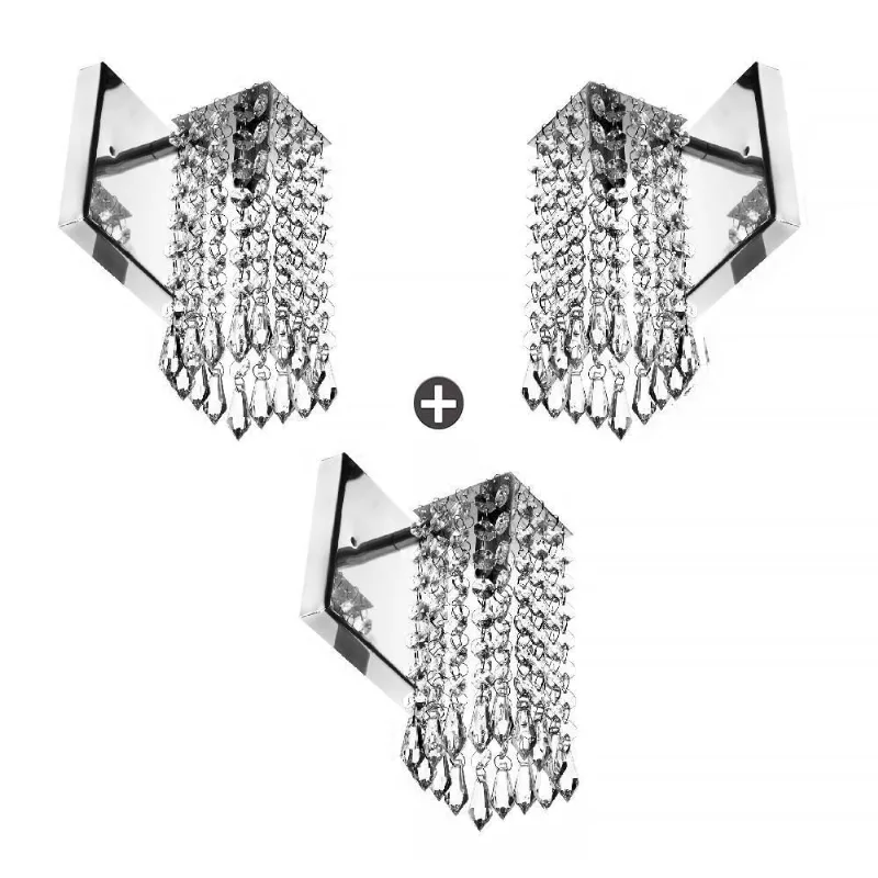 Kit 3 Arandelas de Cristal Acrilico Clearcrillic Quadrada!