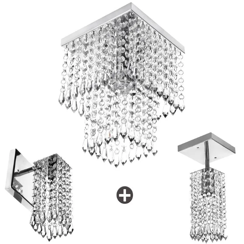Conjunto Lustre Marrycrilic + Clearcrilic + Arandela