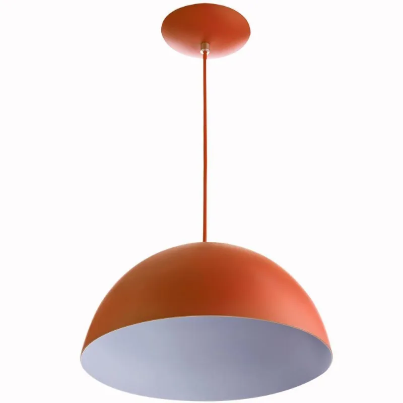 Lustre Pendente Meia Lua 40cm de Alumínio Cobre