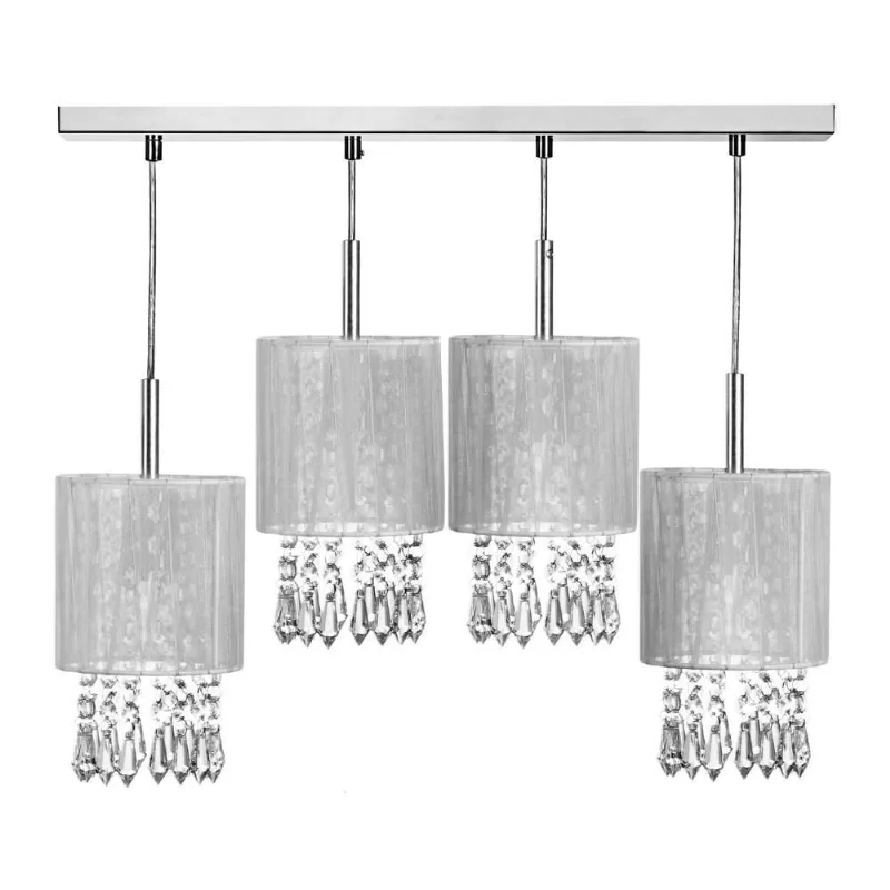 Lustre Pendente Cganza Quadruplo Redondo Cinza