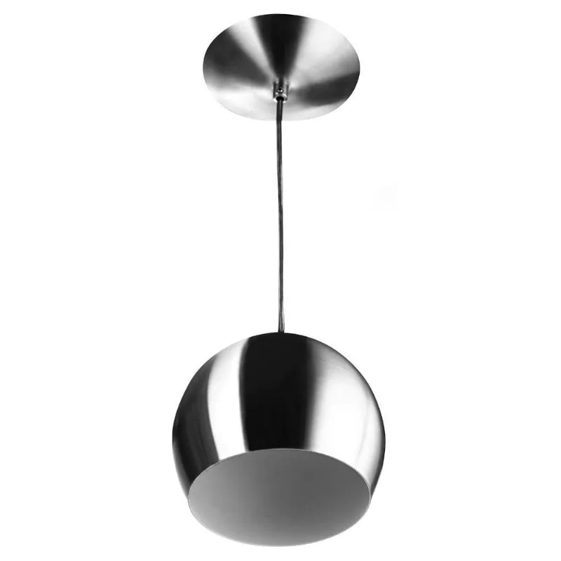 Lustre Pendente Bola Pequena De Alumínio 15cm Soquete E-27 Escovado